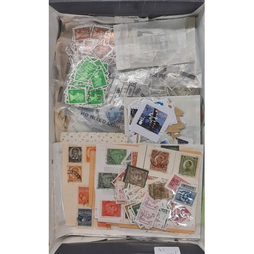 507 - ALBUMS OF WORLD AND COMMONWEALTH COLONY POSTAGE STAMPS AND SHOE BOX OF CARDS OF STAMPS