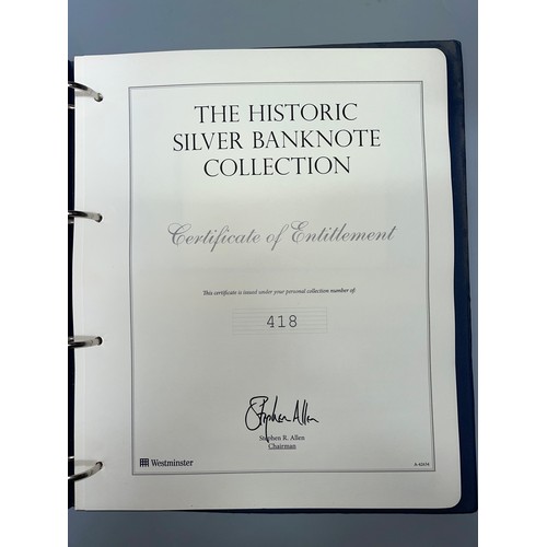 630 - WESTMINSTER MINT LIMITED EDITION THE HISTORIC SILVER BANK NOTE COLLECTION NUMBER 418