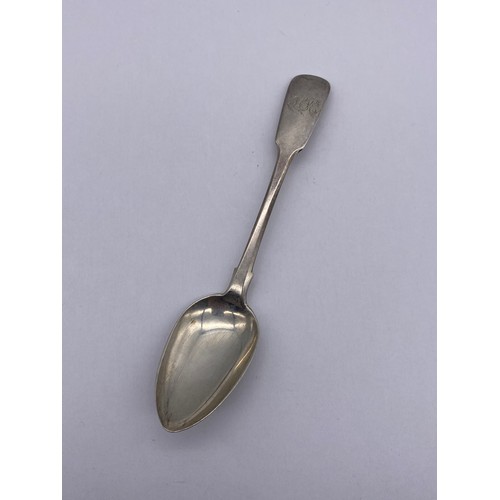 465 - FIVE GEORGIAN EXETER SILVER TEASPOONS AND ONE LONDON TEASPOON 3.1OZ APPROX