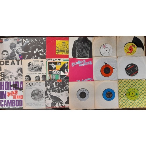 509 - COLLECTION OF 45 VINYL SINGLES PUNK INCLUDING ANGELIC UPSTARTS, DEAD KENNEDYS, SQUAD, MENACE, THE DA... 