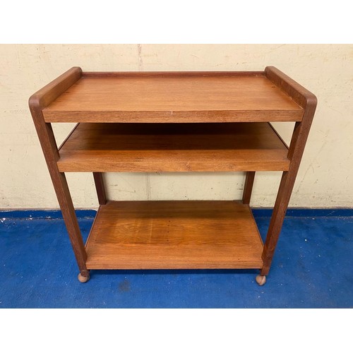 184 - TEAK MOBILE DRINKS/SERVING TROLLEY