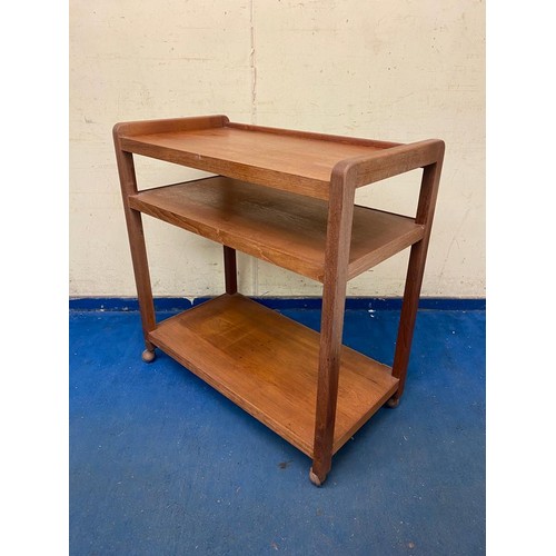 184 - TEAK MOBILE DRINKS/SERVING TROLLEY