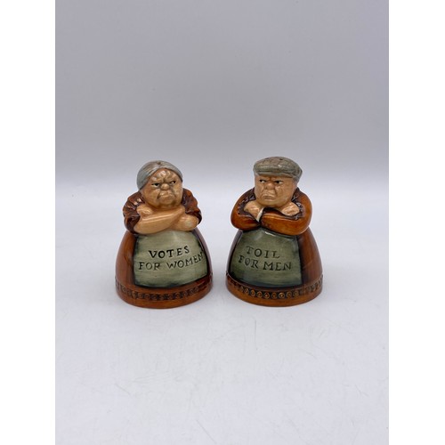 460 - ROYAL DOULTON VOTES FOR WOMEN AND TOIL FOR MEN NOVELTY CONDIMENTS