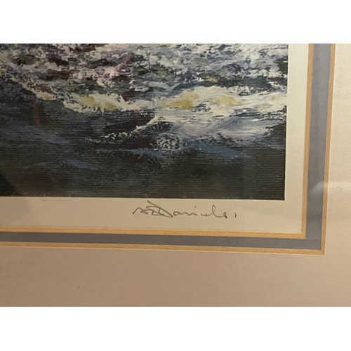 195 - LIMITED EDITION NAUTICAL PRINT BY A. DANIELS 32/500 SIGNED IN PENCIL ENTITLED FLOOD TIDE