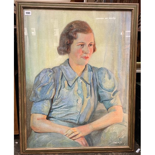 191 - ANDREW GAY WATER COLOUR PORTRAIT OF A SEATED FEMALE SIGNED AND DATED 1937