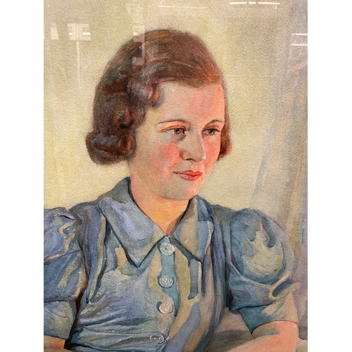 191 - ANDREW GAY WATER COLOUR PORTRAIT OF A SEATED FEMALE SIGNED AND DATED 1937