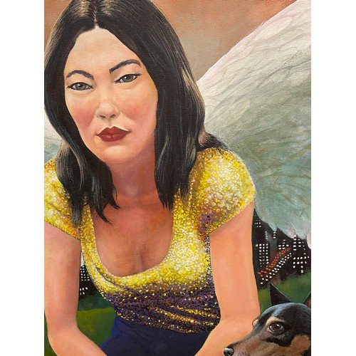 204 - OIL ON CANVAS ENTITLED DREAMER BY JOE RICE