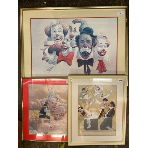 208 - LITHOGRAPHIC PRINTS BY ROBERT OWEN OF CLOWNS