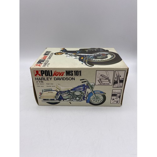 533 - BOXED POLI TOYS HARLEY DAVIDSON SCALE MODEL, REVELL THE BARON FUNFDECKER FOKKER FIVE WING MODEL KIT,... 