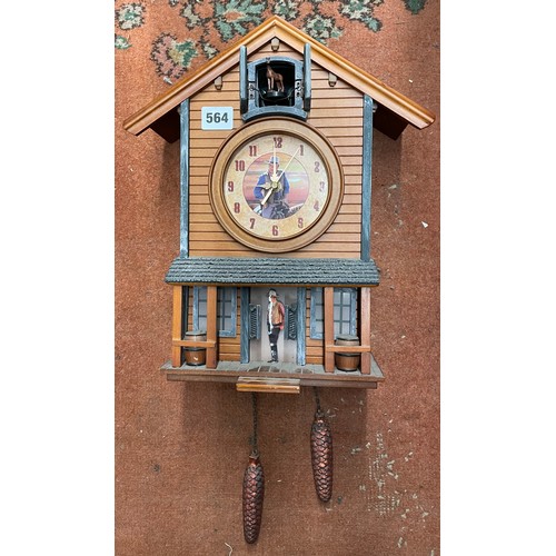 564 - BRADFORD EXCHANGE WESTERN LEGEND QUARTZ CUCKOO TYPE CLOCK