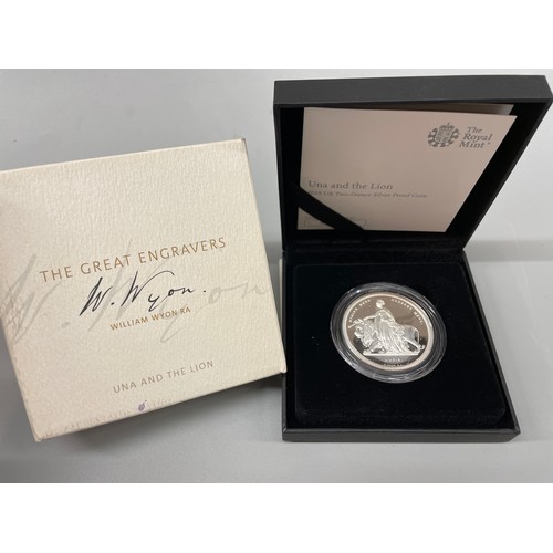 626 - UNA AND THE LION 2019 UK TWO OUNCE SILVER PROOF COIN