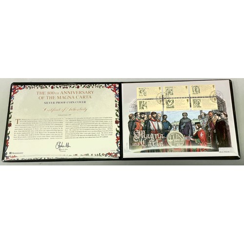 624 - WESTMINSTER MINT 800TH ANNIVERSARY OF THE MAGNA CARTA SILVER PROOF COIN COVER 178/495