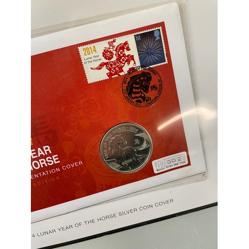 623 - WESTMINSTER MINT 2014 YEAR OF THE HORSE SILVER COIN COVER