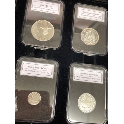 601 - CASED THE CANADA 150 HISTORIC SILVER COIN SET WITH CERTIFICATE