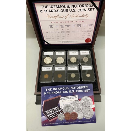 602 - CASED THE INFAMOUS, NOTORIOUS, AND SCANDALOUS US COIN SET WITH CERTIFICATE OF AUTHENTICITY SILVER AN... 