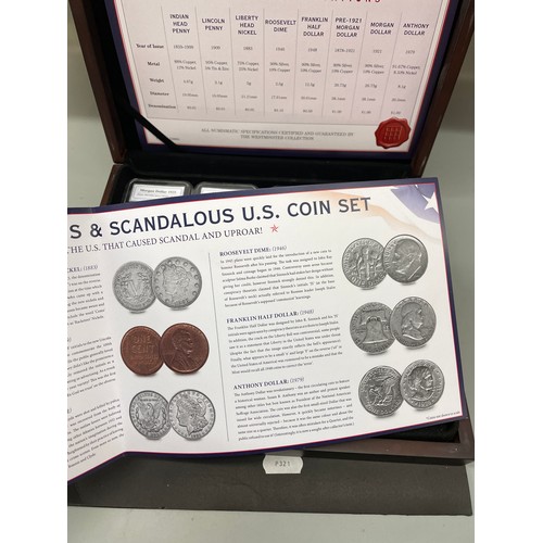 602 - CASED THE INFAMOUS, NOTORIOUS, AND SCANDALOUS US COIN SET WITH CERTIFICATE OF AUTHENTICITY SILVER AN... 