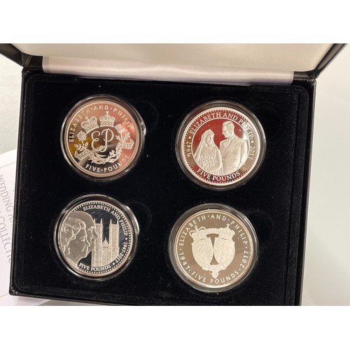 604 - BOXED JUBILEE MINT ALDERNEY AND TRISTAN DA CUNHA £5 DENOMINATION PROOF COIN SET