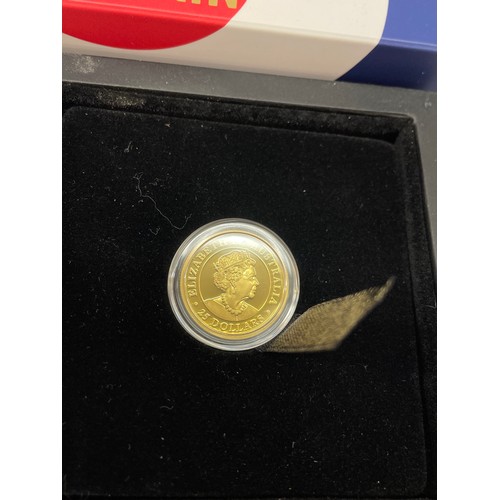 609 - BOXED 80TH ANNIVERSARY BATTLE OF BRITAIN 1/4 OUNCE PROOF GOLD COIN