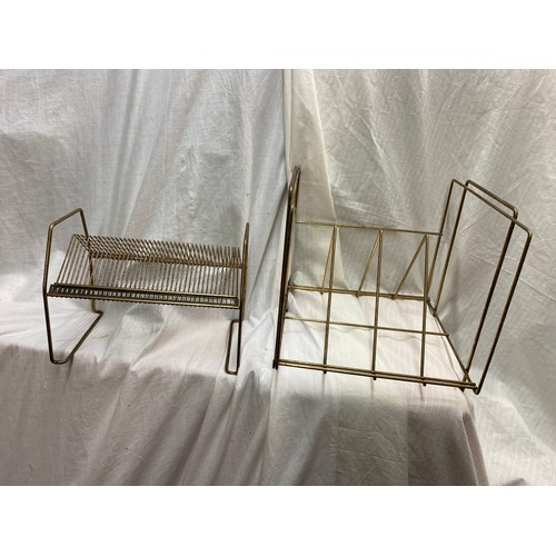 339 - TWO 1950S/60S METAL COATED SINGLE STORAGE RACKS