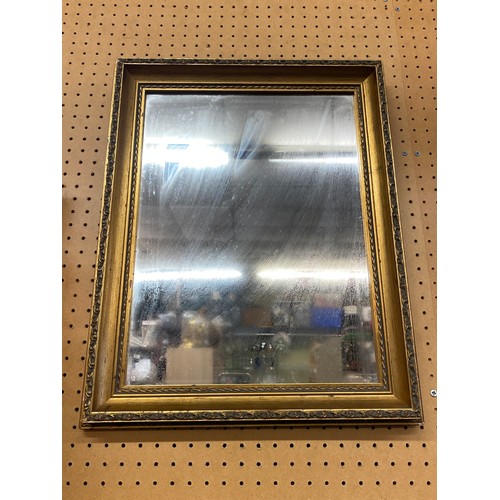 394 - GILT METAL FRAMED ROCOCO MIRROR AND ONE OTHER