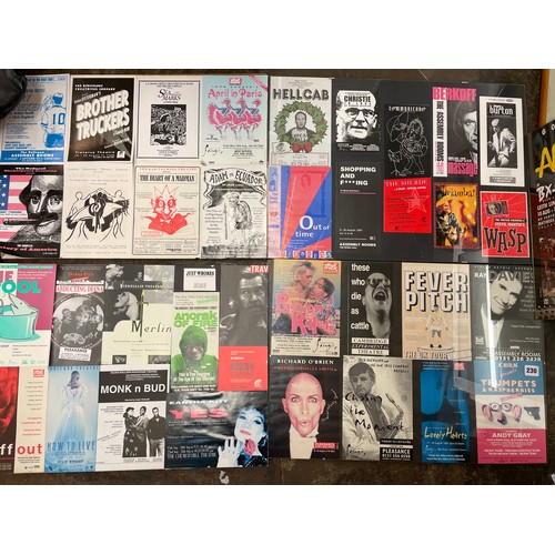 230 - FOUR THEATRE PROGRAMME FRAMED COLLAGES INCLUDING BROTHER TRUCKERS, MERLIN, FEVER PITCH, WASP, AND A ... 