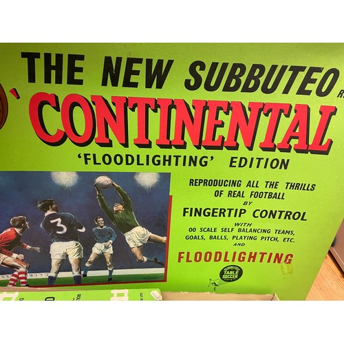 505 - VINTAGE SUBBUTEO TABLE SOCCER FLOOD LIGHTING EDITION WITH BOXES OF ACCESSORIES AND FOOTBALL TEAMS