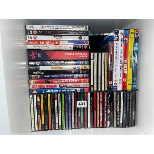 431 - CDS AND DVDS MAINLY COMEDY DVDS, THE KINKS, ULTRAVOX, THE STRANGLERS