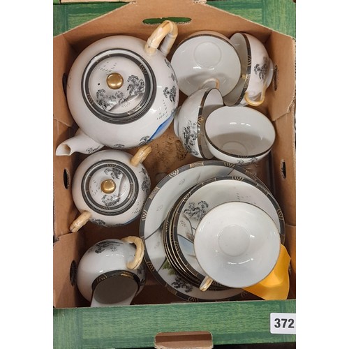 334 - CARTON CONTAINING EGG SHELL TEA SERVICE