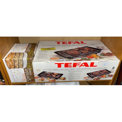 32 - LAKELAND BEAN SPROUTER AND TEFEL CONTACT MULTI GRILL