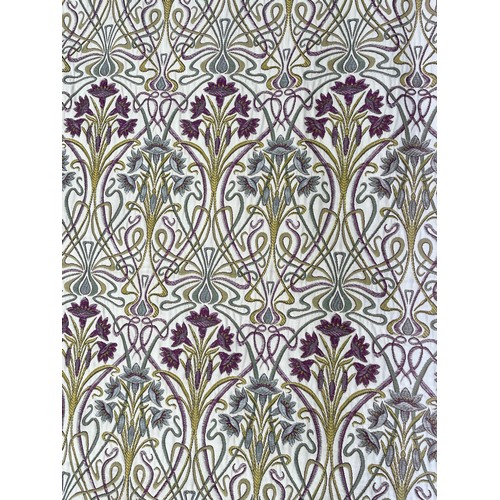 223 - FIVE LINED TIFFANY “MULLBERRY” PATTERNED CURTAINS 213CM X 137CM