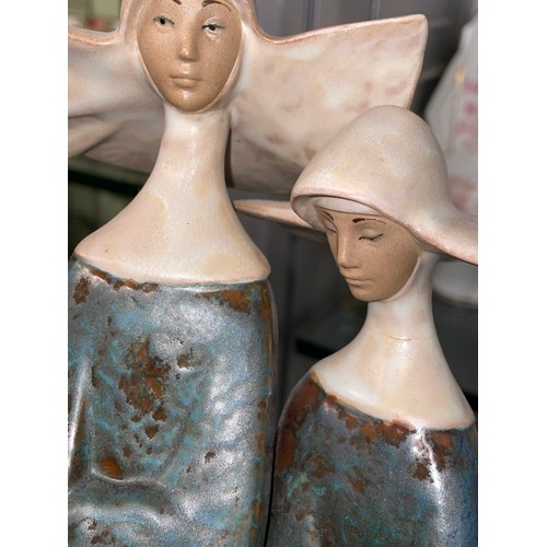 281 - LLADRO, NAO, AND A DOULTON BLANC DE CHINE FIGURE GROUPS INC FRENCH NUNS AF