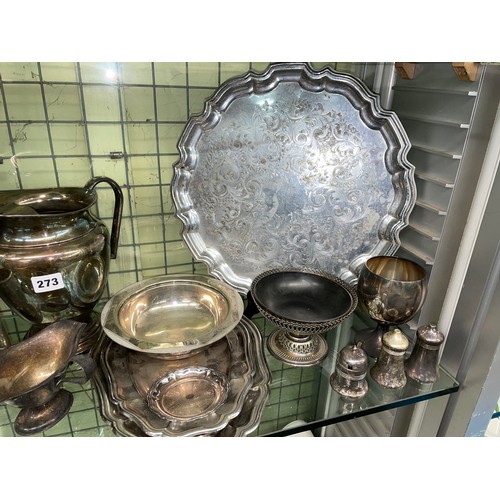 273 - SHELF OF EPNS AND OTHER METAL WARES