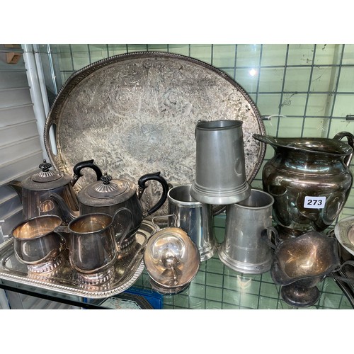 273 - SHELF OF EPNS AND OTHER METAL WARES