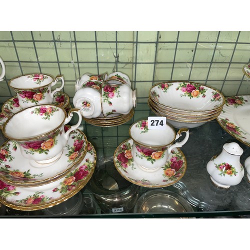 274 - ROYAL ALBERT OLD COUNTRY ROSES BONE CHINA TABLE WARES