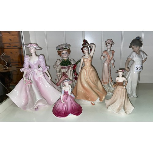 253 - SELECTION OF COALPORT, ROYAL GRAFTON, AND NAO FEMALE FIGURE GROUPS