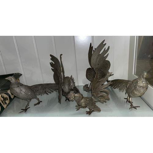 258 - SELECTION OF METAL WARE COCKEREL'S