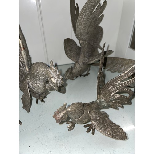 258 - SELECTION OF METAL WARE COCKEREL'S