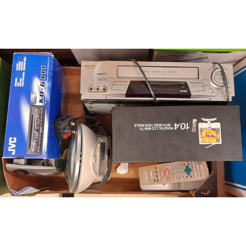 349 - CARTON CONTAING SHARP VHS PLAYER, SONY CD PLAYER, AND 10.4 INCH DIGITAL MINI TV