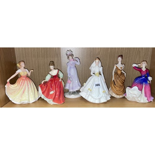 365 - ROYAL DOULTON FIGURE GROUPS DEBORAH, MELISSA, FAIR LADY, AND BRIDE, COALPORT LADIES OF FASHION FIGUR... 