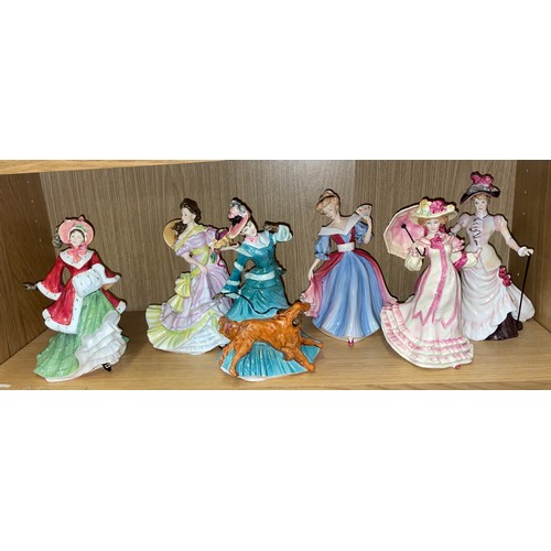 364 - ROYAL DOULTON FIGURE AMY, SUMMERTIME, AUTUMN TIME, SPRING TIME(HANDS AS FOUND), ASCOT, AND WINTER TI... 