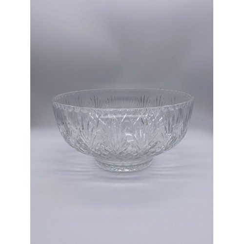 382 - LARGE HEAVY CUT GLASS CRYSTAL BOWL H 15.5cm D 29.5cm