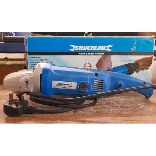 353 - DECO STYLE SPRAY GUN, PANASONIC CORDLESS DRIVER, ELECTRIC SANDER, SILVER LINE SANDER POLISHER