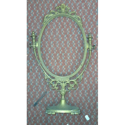 313 - ORNAMENTAL BRASSWARE INC ART NOUVEAU STYLE EASIL BACK PHOTOFRAME, BRASS MARTINGALES, BUST OF WILLIAM... 