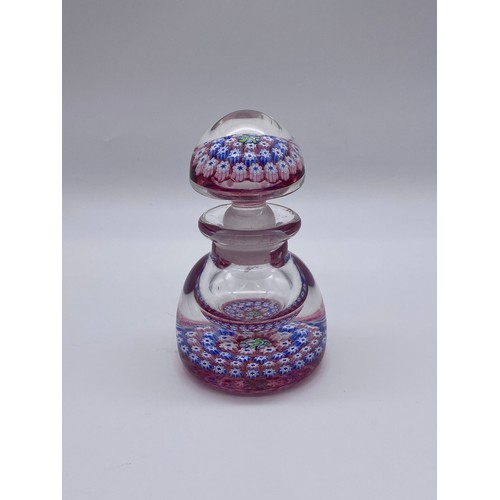 412 - JOHN DEACONS MILLEFIORI INKWELL WITH MUSHROOM STOPPER