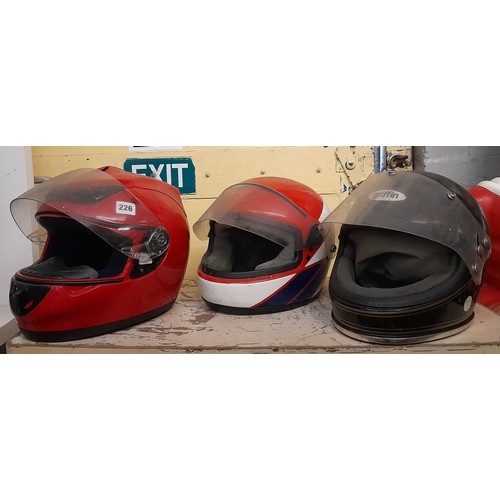 226 - GRIFFIN AND FM MOTORCYCLE HELMETS