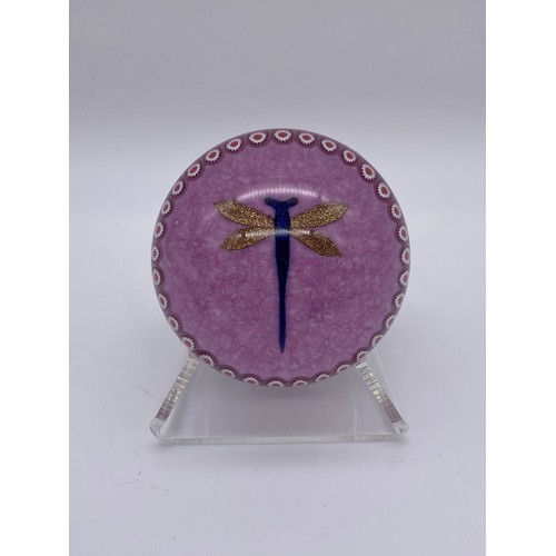 417 - WILLIAM MANSON LIMITED EDITION 14/100 COLLECTORS CLUB DRAGON FLY PAPERWEIGHT AS A TRIBUTE TO PAUL YS... 