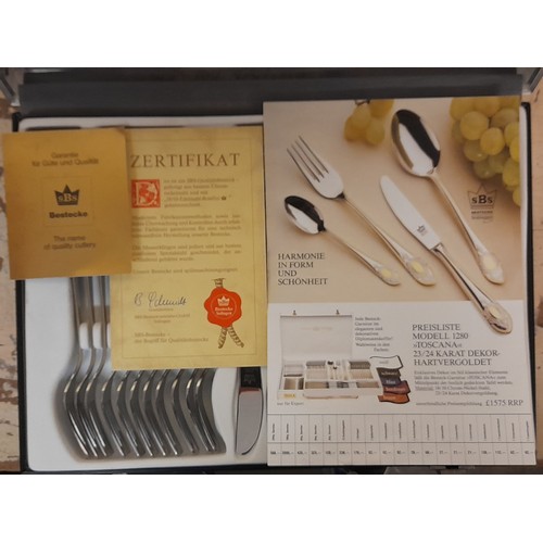 250 - HARD CASED SOLINGEN GOLD PLATED CUTLERY CANTEEN