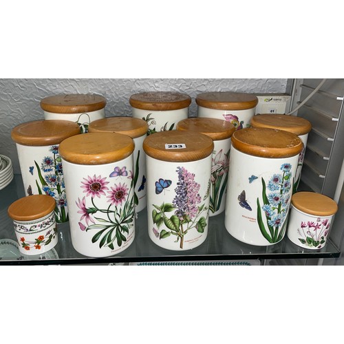 233 - PORT MERRION STORAGE CANISTERS WITH WOODEN LIDS