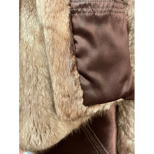 375 - WEALD FURRIERS FULL LENGTH LIGHT TAN FUR COAT AND STOLES