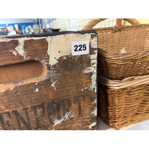 225 - DAVENPORT ADVERTISING CRATE AND BASKETS